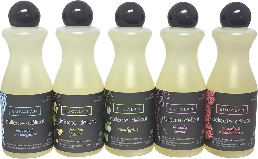 Eucalan Fine Fabric Wash Gift-Pack , 5 Pieces Per Pack , 3.3ounces each Bottle
