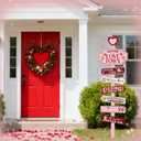 Valentine's Day Wooden Directional Sign Valentine Outdoor Yard Decor Romantic Lawn Pathway Decoration for Home Wedding Anniversary