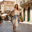 Woven Tote Bag for Women: Vegan Leather Purse for Weekend & Style | Handwoven Shoulder Bag with Removable & Adjustable Strap - Medium Tote Bag fit 11" iPad - Elegant Commuting & Daily Bag