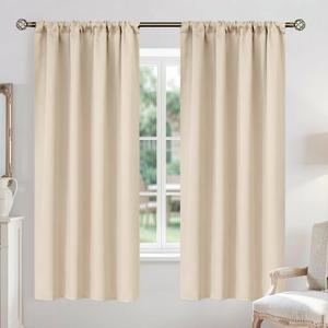 BGment Champagne Blackout Curtains for Bedroom 63 Inches Long - Thermal Insulated Room Darkening Curtain for Living Room, 52 x 63 Inch, 2 Panels