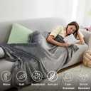 Hansleep Fleece Queen Blanket for Bed Fleece Grey, Queen Size Super Soft Flannel Fuzzy Gray, Plush Cozy Blanket for All Seasons, Grey, Queen 90x90 Inches