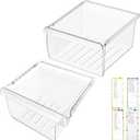 UPGRADED DA97-08693B Refrigerator Crisper Drawer & DA97-08692B Fridge Drawer Bin Compatible with Samsung Refrigerator Drawer Parts RS25J500DSR RS25H5000SR RS25J500DSG RS261MDRS Crisper Drawers