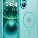 TOCOL Magnetic for iPhone 16 Case, Upgraded Full Camera Protection, Compatible with Magsafe, Drop Protection, Translucent Matte Back Bumper Phone Cover 6.1-Inch (Green)