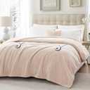 Sealy Electric Blanket King Size 100"x90", Soft Double Flannel Heated Blanket with 10 Heat Levels & 1-12 Hours Auto Shut Off, Machine Washable, Even Heat Distribution, Beige