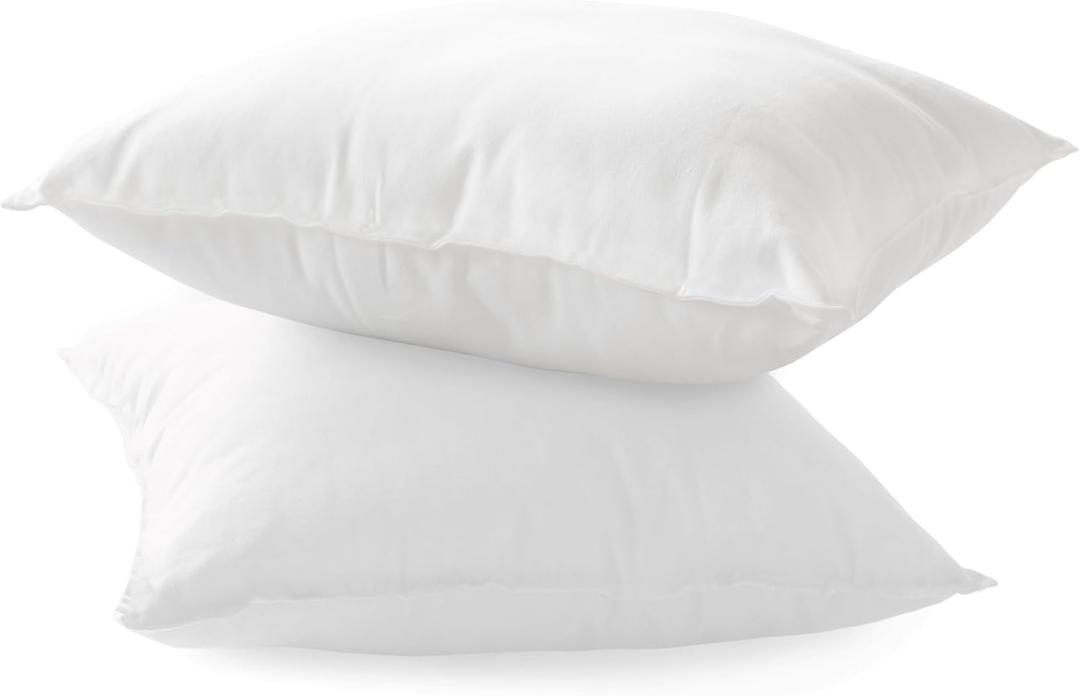 Elegant Comfort Set of 2 Throw Pillow Inserts with Poly-Cotton Shell Siliconized Fiber Filling - Sofa Bed and Couch Pillows - Indoor Decorative Pillows 12 x 12 Inch, Pack of 2