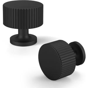 25 Pack Matte Black Cabinet Knobs for Kitchen Cabinets and Dresser DrawersRound Single Hole Hardware Handles PullsCupboard Drawer Knob