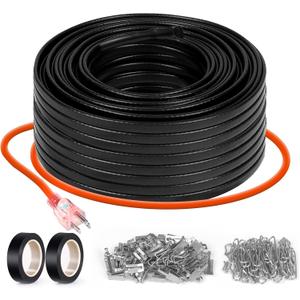 99.5FT(3FT~200FT) Heat Tape for Water Pipes, -40F Deicing Heating Cable, Freeze Protected Water Pipe Heating Cable, Heated Water Hose, Plumbing Fixtures, 120V 5W/ft Plumbing Fixtures (Black)