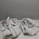 Deconovo White Curtains 63 Inch Length (52x63 Inch, Silver Grey/Silver, 2 Panels) Room Darkening Curtains, Thermal Drapes, Decorative Silver Print Panels