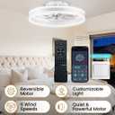 Ceiling Fans with Lights and Remote, 20” Low Profile Ceiling Fan, 2700-6500K Color Temperature, 6 Wind Speeds, Quiet DC Motor, Dimmable Modern Flush Mount LED Fan Light for Bedroom Living Room