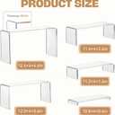 5 Pcs Large Acrylic Display Risers, (10" L~11" L~12" L) Perfume Organizer Stand With Silicone Pads, Stable Acrylic Risers Display Stands Shelf for Figures, Cupcakes, Collectibles, Food Display