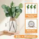 3 Glass Bud Vases 6.5 H, Mason Jars with 3 Fake Eucalyptus Centerpiece Vases with Hemp Rope for Weddings Parties Farmhouse Decor