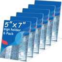 6 Pcs Acrylic Sign Holder 5 x 7 Inch, Plastic Picture Flyer Holder Vertical Slanted Back L Shape Display Stand Acrylic Picture Frame, Table Signs Holder for Business, Office, Restaurant
