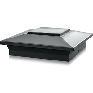 Classy Caps NSX66B 6x6 Aluminum Post Cap - Black fits 5"x5", 5.5"X5.5" & 6"X6", Heavy Duty Cast Aluminum, Ideal for Fence, Deck or Posts