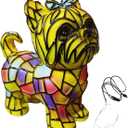 Yorkshire Terrier Lamp, Cute 3D Stained Resin Dog Tabletop Night Light, Vintage Animal Themed LED Table Night Light Home Decor for Dog Lovers (02)
