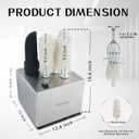 Commercial Glass Polisher Machine with 6 Microfiber Brushes, 330 Cups/Hour, 136 Warm Air Drying & LFGB Certified Heads, Stainless Steel Build for Wine Beer Glasses in Bar Restaurant Hotel