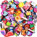 Random Different Focal Bead for Pens Bulk 50PCS Silicone Focals Bead Mixed Cute DIY Craft Loose Bead for Pen/Bracelet/Keychain/Necklace DIY Lover Gifts Party Favors