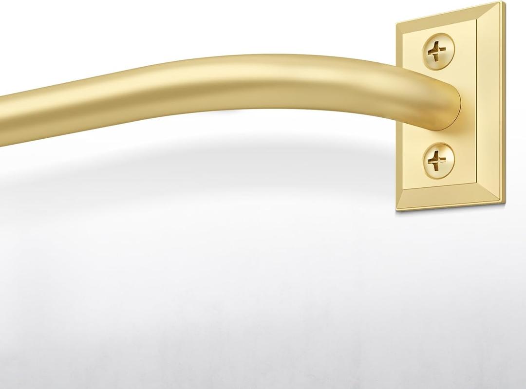 Hei!Dear Blackout Curtain Rod for Windows 48 to 84 inch (4-7Ft), Wrap Around Room Darkening Curtain Rods, 5/8" Samll Adjustable Modern Decorative Window rod,Gold (48-90"1 pack)