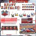 Cartoon Birthday Party Decorations Set with Balloon Arch Kit, Backdrop, Paper Tableware, Tablecloth, Banner for Adult, 10 Guest