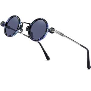 Technigadgets Isaac Steampunk Small Round Sunglasses Retro Vintage Eyewear Men Women Circle Lens Metal Frame UV400 (Demi / Gray)
