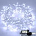JMEXSUSS 33ft 100 LED White Christmas Lights, 8 Modes Connectable Clear Wire Twinkle Fairy String Lights Indoor, Plug-in Christmas String Lights Outdoor Waterproof for Christmas Wedding Party Tree