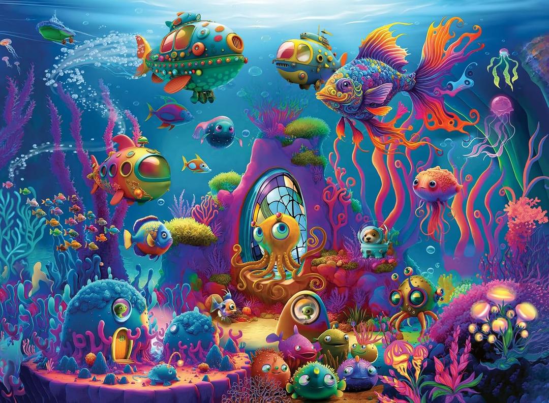 Ravensburger Alien Ocean 150 XXL Piece Jigsaw Puzzle for Kids - Every Piece is Unique, Pieces Fit Together Perfectly