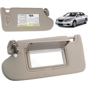 Left Driver Side Sun Visor with Light,Sunvisor with Mirror Compatible with Nissan Altima 2013-2018.Replace# 96401-3TA2A