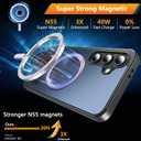 Hensinple for Samsung Galaxy S24 FE Case with Stand & Screen Protector,S24 FE Case Compatible with Magsafe, Military Shockproof Kickstand Matte Transparent Phone Case for Galaxy S24 FE(Black)