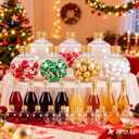 Veemoon Christmas Drink Balls, 250ml Clear Ornament Balls 10pcs Fillable Booze Ball Christmas Tree Ornament Water Bottle Bulb Juice Bottle Xmas Hanging Pendant Ball for Holiday Favor Golden