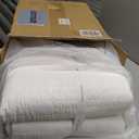 Levtex Home Cross Stitch Reversible Full/Queen Quilt Set (88x92in) and 2 Pillow Shams (26x20in) - Stitch Texture - Bright White - Cotton Full/Queen Size Quilt Bedding Set - Lightweight Soft Pre-Washed