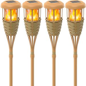 Solar Outdoor Lights, Solar Torch Lights Outdoor Flickering Flame, Outdoor Decorations for Patio Path Yard - 4 Pack