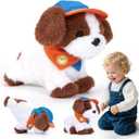 hahaland Robot Dog Realistic Interactive Plush Kids Toy Voice Controlled Talking Acts Like a Real Puppy with 12 Commands, Singing & Dancing, Emotional Support Pet Toy Gift for Boys & Girls Ages 3+