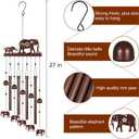 Elephant Wind Chimes for Outside,Memorial Wind Chimes Gifts for Women and Grandma,Patio Garden Decor,Windchime in Loving Memory Outdoor Decoration for Yard, Patio, Porch, Lawn, Landscape