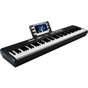 Weighted Piano 88-Key Digital Piano,Full-size Electric Piano Keyboard with Hammer Action,Sustain Pedal,MP3 Function dual 15W speaker,Supports USB-MIDI/Wireless Connect (Black, Full)