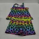 Belovecol Girls Swimsuits Two Piece Tankini Bathing Suits Boy Short Summer Beach Rash Guard Swimwear (12-13 Years, A-leopard Colorful)