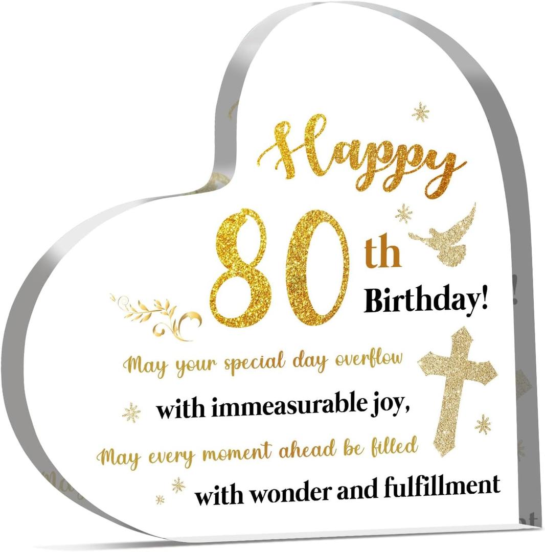 80th Birthday Gifts for Women,Gifts for 80 Year Old Woman,80 Year Old Gift for Women,1945 Birthday Gift for Woman,Happy 80th Birthday Decorations Acrylic Plaque