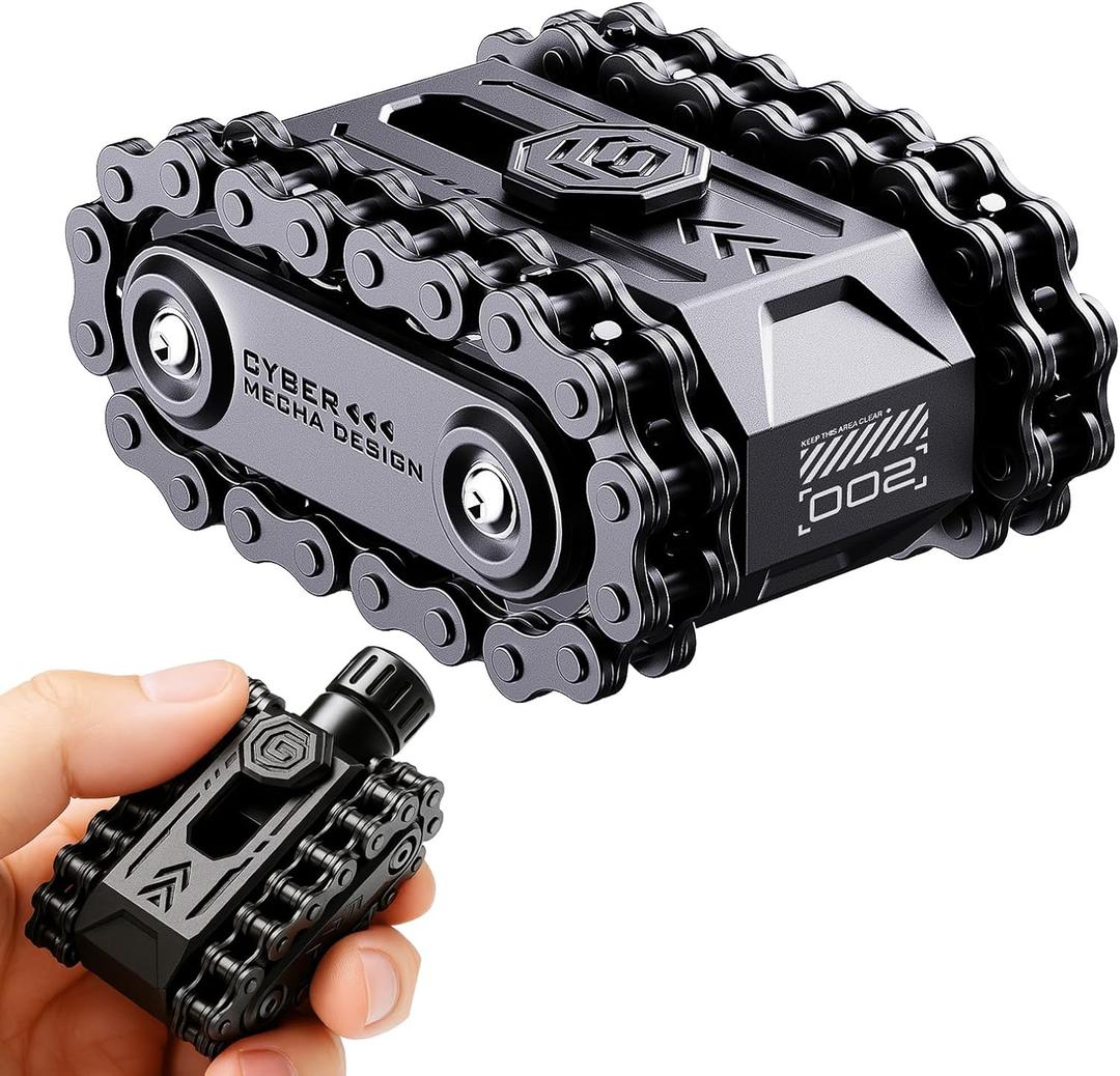 4 in 1 Fidget Slider Roller Chain Spinner Combo, Metal Chain Fidget Toy with Tactile Feedback & Clicking Sounds, Stress Relief Sensory Toy for Adults, Focus Tool for Work Study Waiting (Black)