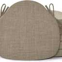 Shinnwa Kitchen Chair Cushions Set of 6, High-Resilience Foam Windsor Seat Pads, Dining Chair Cushions with Ties & Textured Cover, 6 Pack, 16.5 x 15.5 x 2, Light Brown