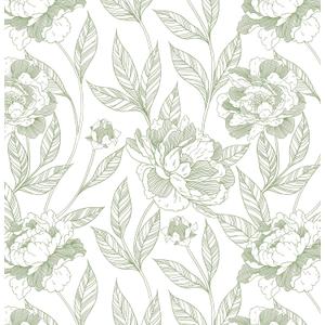 Timeet Peel and Stick Wallpaper Green Floral Wall Paper for Bedroom Removable Self Adhesive Elegant Contact Paper Decor 17In  197In