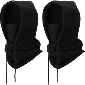 Syhood Winter Fleece Balaclava Ski Mask Balaclava Face Mask Cold Weather Men Tactical Heavyweight (Black)