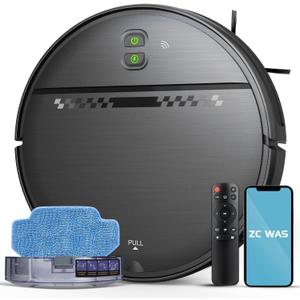 Robot Vacuum and Mop Combo, 2-in-1 Robot Vacuum Cleaner, Perfect for Pet Hair, Hard Floor and Carpet, Anti-Bump, Anti-Fall, App, Voice and Remote Control
