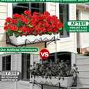 Artificial Geraniums Flowers for Outdoors Mother's Day Decor, 4 Bundles Fake Flowers Silk Red Flowers UV Resistant No Fade Faux Plants for Garden Planter Patio Indoor Cemetery Flowers Summer Decor