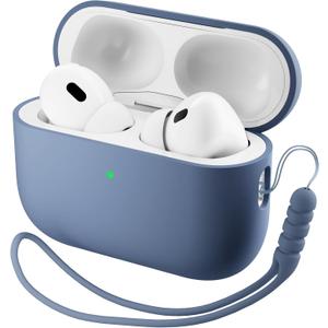 ORNARTO Compatible with AirPods Pro 3 Case 2025, Full Protective Hybrid Silicone for AirPods Pro 3rd Generation Case, Front LED Visible Skin Cover-Fresh Mint