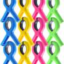 12 Pcs Beach Towel Clips for Beach Chairs, 3.7 Inch Clothes Pins for Cruise & Pool, Windproof Chair Clips for Towel Holder, 4 Colors