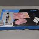 Pink Creamy Keyboard and Mouse Combo,MageGee GK980 Wired RGB Backlit Keyboard and Pink Gaming Mouse Combo,PC Keyboard and Adjustable Sensitivity Mouse for PC/loptop/MAC