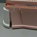 Cat Litter Box with Litter Mat and Scoop, Large Foldable Litter Box with Lid, Front Entry Top Exit Kitty Box, Odor Control, Easy to Clean (Pink)