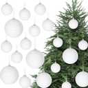 12 Pcs White Christmas Ball Ornaments Boho Decoration Farmhouse Jute Rope Hanging Balls Burlap Burlap Neutral Rustic Ornaments for Xmas Tree Wreath Garland Holiday Fireplace Decoration