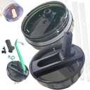 Leak Proof Flip Straw Lid Replacement for 40oz Stanley Tumbler,No Spill Accessories with Extended Straw & Detachable Lid (Black on Black)