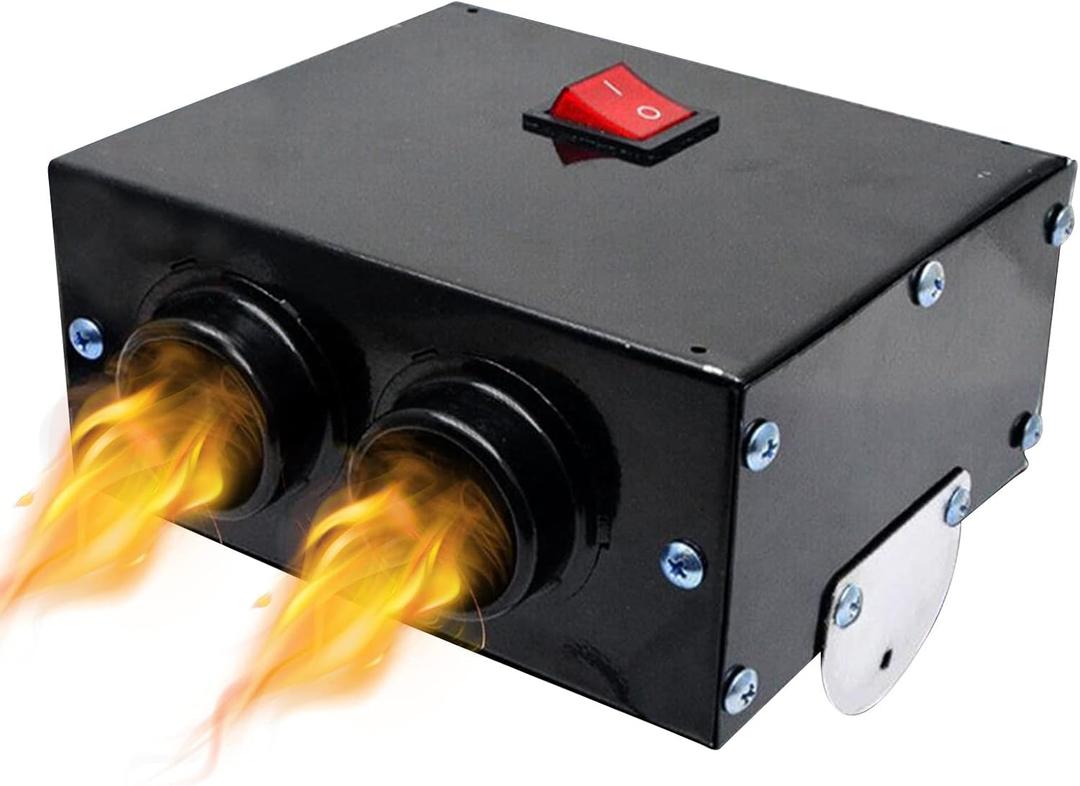 Car Heater - TOPMELON Windshield De-Icers Car Defogger 12V 500W Car Heater 2 in 1 Portable Car Heaters and Cooling Fan with Purification for Winter 2 Holes