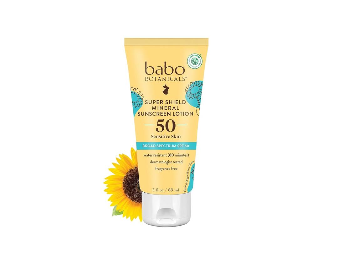Babo Botanicals Sheer Mineral Sunscreen Lotion SPF 50 with 100% Mineral Active Ingredients for Babies, Kids or Extra Sensitive Skin, Lightweight, Water Resistant & Fragrance Free, Multicolor, Unscented, 3 Fl Oz Babo Botanicals Sheer Mineral Sunscreen Lotion SPF 50 with 100% Mineral Active Ingredients for Babies, Kids or Extra Sensitive Skin, Lightweight, Water Resistant & Fragrance Free, Multicolor, Unscented, 3 Fl Oz