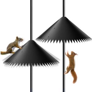 2 Pack Wide Squirrel Baffle for Bird Feeder Pole, Outside Pole Mount Stopper & Bird House Guard for Outdoor Shepherds Hook - 19 inch
